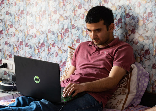 work from home in bed